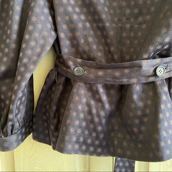 BCBGMAXAZRIA Polka Dot Dolman Bishop Sleeve Belted Jacket | Size XS - Picture 8 of 8